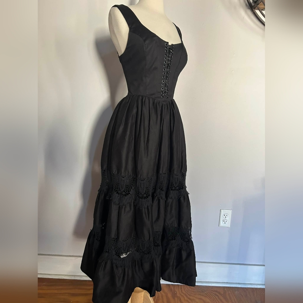 Black Lace-Panel Maxi Dress - Unbranded - Picture 2 of 7